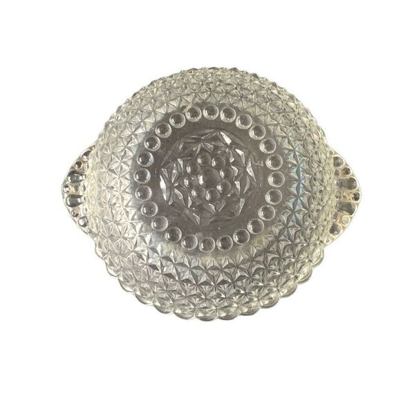 Vintage Crystal Cut Double Handle Bowl Elegant Perfect for Candy Keys and More - Picture 4 of 9
